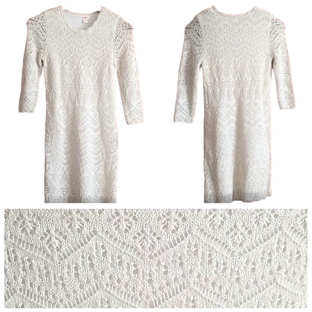 RARE Cat & Jack Cream Crochet Lace Dress